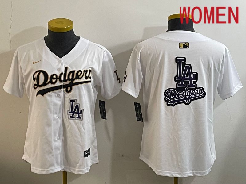 Women Los Angeles Dodgers Blank White Game 2024 Nike MLB Jersey style 12052